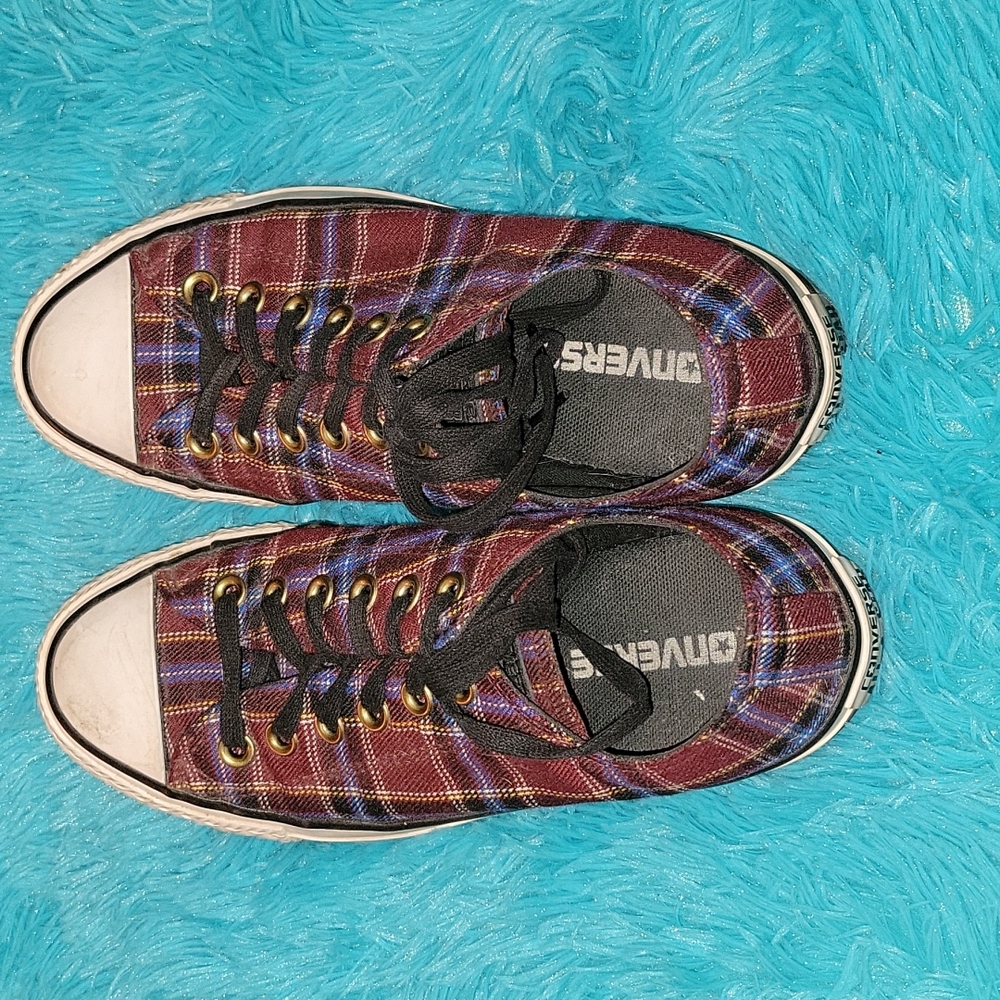 Converse Plaid Women's Size 7 Sneakers - Picture 3 of 8